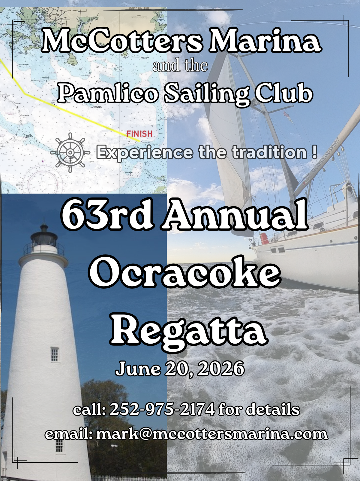 63rd Annual Ocracoke Regatta sailboat race on Pamlico Sound near Ocracoke Island hosted by McCotters Marina